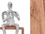 Giftdecor Figura Metal Saxofon Plata con Soporte Madera 13x27x13cm (Set de 6)