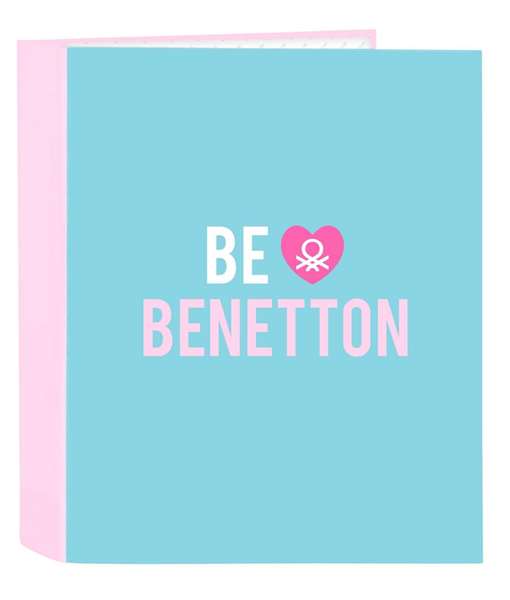 Carpeta de anillas Benetton Unique Rosa Turquesa A4 27 x 33 x 6 cm