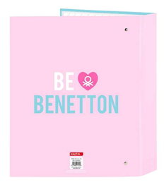 Carpeta de anillas Benetton Unique Rosa Turquesa A4 27 x 33 x 6 cm