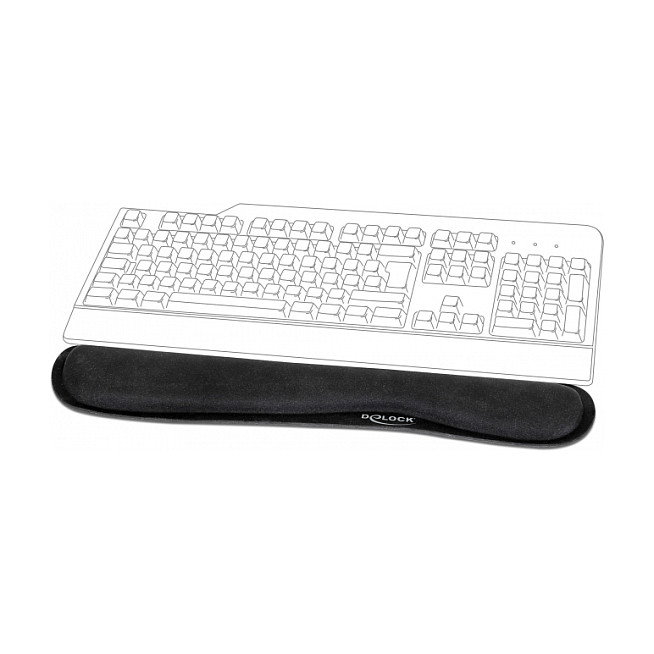 DeLOCK Reposamuñecas para Teclado / Notebook, Negro, 465 x 85 x 20 mm, 119 g - 12558