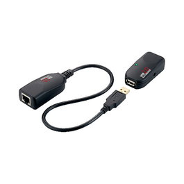 LogiLink Extensor USB 2.0 Cat.5 de 50 m pigtail negro