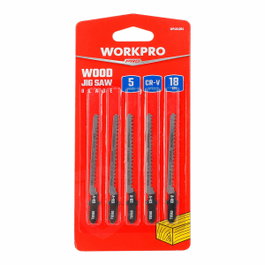 Workpro Juego de 5 hojas de sierra de calar 83 mm x 18 TPI para madera