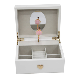 DKD Home Decor Joyero de Madera y Espejo Musical Blanco