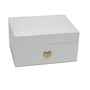 DKD Home Decor Joyero de Madera y Espejo Musical Blanco