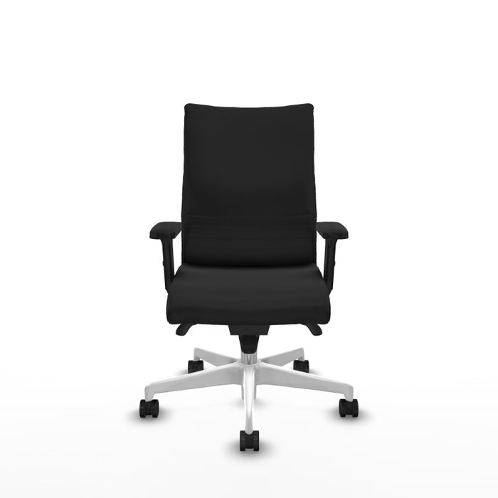 PIQUERAS Y CRESPO Silla Albacete Confidente con Mecanismo Sincro, Similpiel Negro y Base Blanca PIQUERAS Y CRESPO Silla Albacete Confidente con Mecanismo Sincro, Similpiel Negro y Base Blanca