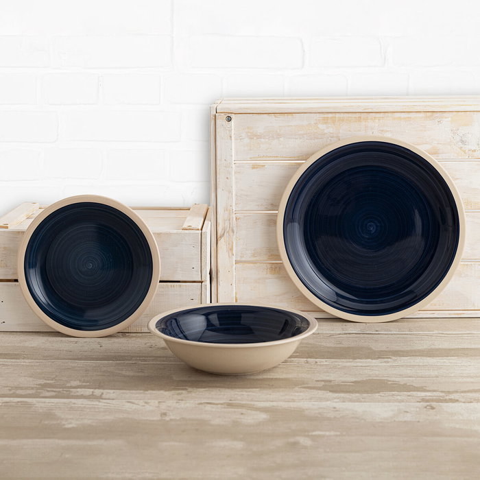 Plato Llano Quid Baltic Beige Cerámica Ø 27 cm (12 Unidades)