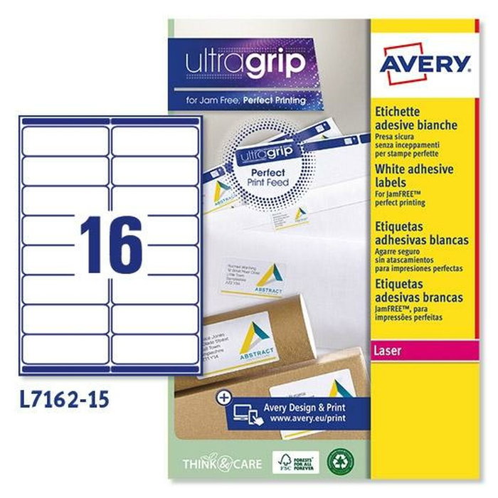 Avery Etiquetas Adhesivas para Envíos 99,1x33,9mm Inkjet/Láser Blanco Avery Etiquetas Adhesivas para Envíos 99,1x33,9mm Inkjet/Láser Blanco
