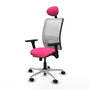 PIQUERAS Y CRESPO Silla de oficina Zulema con mecanismo Sincro/Traslack, Rosa y Blanco