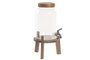 DKD Home Decor Dispensador de Bebidas de Cristal y Acacia 3.8L