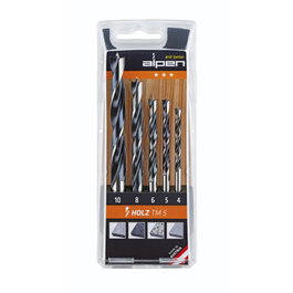 Alpen TM 5 Wood Juego de 5 brocas para madera 4-5-6-8-10 mm