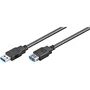 Ewent EC1007 Cable de extensión USB 3.2 Gen 1 (USB 3.0) USB-A Macho a USB-A Hembra de 1 metro, color Negro