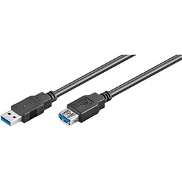 EWENT EC1007 Cable USB 1 m USB 3.2 Gen 1 (3.1 Gen 1) USB A Macho a Hembra Negro