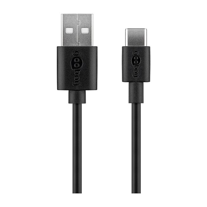 Goobay USB-C Ladeset 5W Negro con Cable de 1 Metro (USB-A a USB-C) inevitable