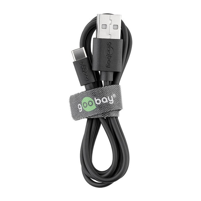 Goobay USB-C Ladeset 5W Negro con Cable de 1 Metro (USB-A a USB-C) inevitable