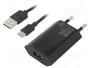 GOOBAY Cargador de red con cable USB-A a USB-C de 5W, Negro