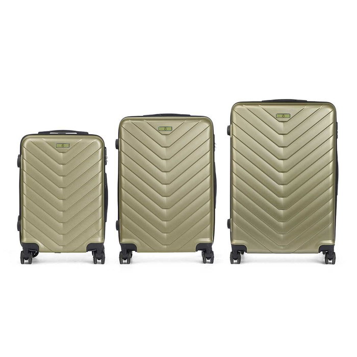 ARTE REGAL Set de 3 Maletas Escama ABS Verde ARTE REGAL Set de 3 Maletas Escama ABS Verde