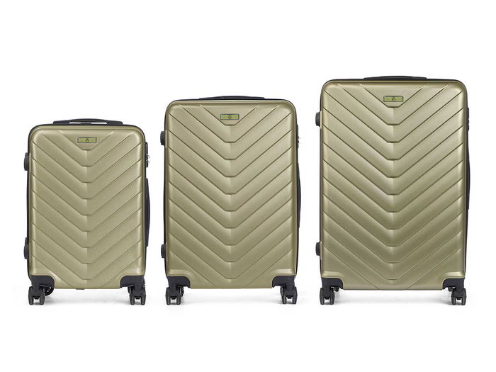 Arte Regal Set 3 Maletas Escama ABS Verde 49x74x28 cm