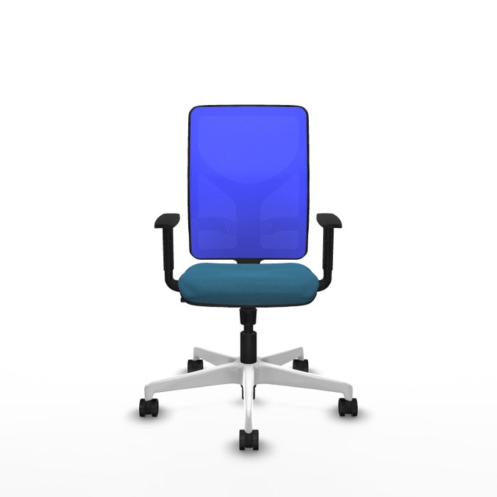 PIQUERAS Y CRESPO Silla de oficina Motilla con mecanismo Sincro Verde petróleo y Azul