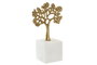 DKD Home Decor Figura de Árbol en Aluminio Dorado y Mármol Blanco