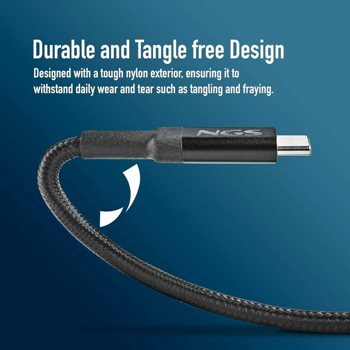NGS Cable USB-A a USB-C KNOT-AC 1 m Negro