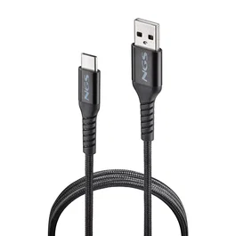 NGS KNOT-AC Cable de Carga Rápida USB-A a USB-C, 1 m, Negro