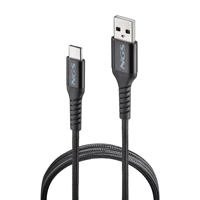 Ngs Cable de carga rápida USB-A a USB-C, 1 metro, USB 2.0, carga PD hasta 100W, ref. KNOT-AC - Negro