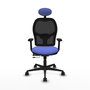 PIQUERAS Y CRESPO Silla de oficina Jorquera con mecanismo Sincro/Traslack, Azul claro y Negro