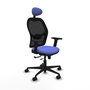 PIQUERAS Y CRESPO Silla de oficina Jorquera con mecanismo Sincro/Traslack, Azul claro y Negro