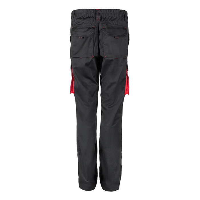 Velilla 103024S Pantalón Bicolor Stretch Negro-Rojo Multibolsillos Slim Fit Algodón Elástico Trabajo Industrial Talla 42