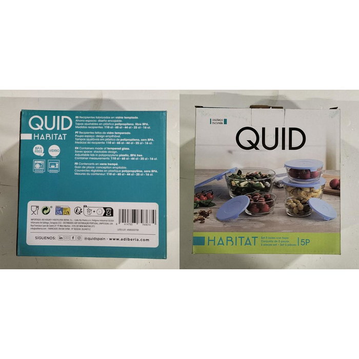 Quid Set de 5 recipientes redondos de vidrio Habitat