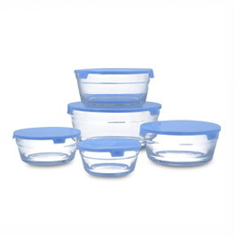Quid Set de 5 recipientes redondos de vidrio Habitat
