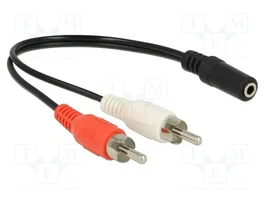 DeLOCK 85806 Cable de audio 2 x RCA macho a 3,5 mm hembra 20 cm