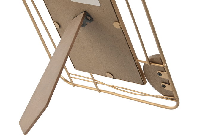 DKD Home Decor Marco de Foto 10x15 Moderno Dorado Metal MDF 2 x 23 x 18 cm (4 Unidades)
