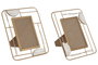 DKD Home Decor Set de Marcos de Fotos 10x15 en Metal y MDF, Dorado, Surtido de 2