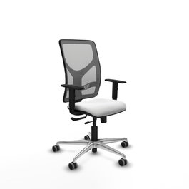 PIQUERAS Y CRESPO Silla de oficina Motilla con mecanismo Sincro/Traslack, Blanco y Gris