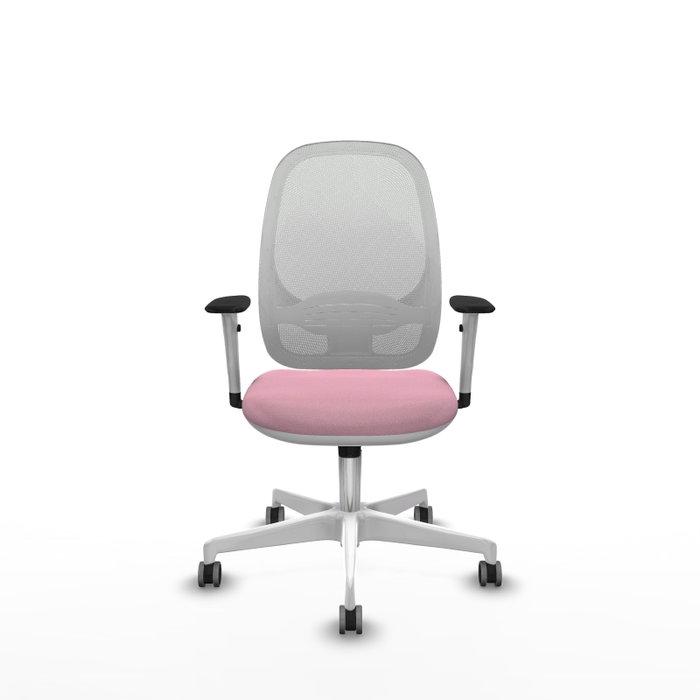 PIQUERAS Y CRESPO Silla de oficina Cilanco con mecanismo Sincro, Rosa y Blanco