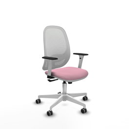 PIQUERAS Y CRESPO Silla de oficina Cilanco con mecanismo Sincro, Rosa y Blanco