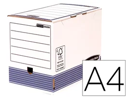 Fellowes Caja Archivo Definitivo A4 Montaje Automático Lomo 200 mm Cartón Reciclado Azul