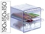 Archivo 2000 Archicubo archivo 2000 Organizador Modular Apilable 2 Cajones Plástico Azul Transparente 190x150x150 mm