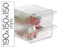 Archivo 2000 Archicubo Organizador de 2 Cajones Cristal Transparente
