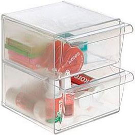 Archivo 2000 Organizador Archicubo 2 Cajones 190x150x150 mm Cristal Transparente