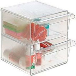 Archivo 2000 Archicubo Organizador de 2 Cajones Cristal Transparente