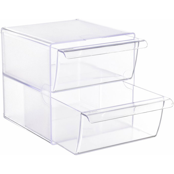 Archivo 2000 Archicubo Organizador de 2 Cajones Cristal Transparente