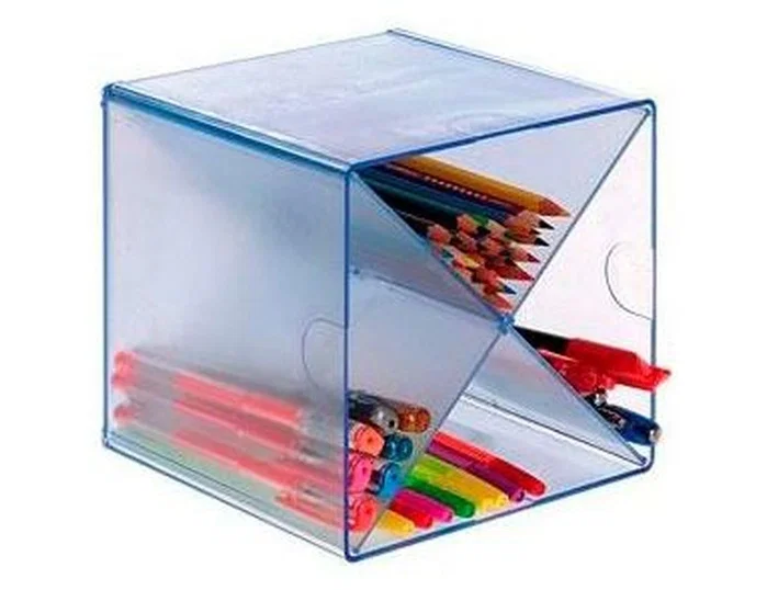 Archivo 2000 Archicubo Organizador Modular Apilable Azul Transparente