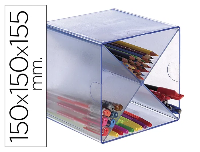 Archivo 2000 Archicubo Organizador Modular Apilable Plástico Azul TPE 150x150x150 mm con 4 Compartimentos e incluye 2 Clips de Sujeción Archivo 2000 Archicubo Organizador Modular Apilable Plástico Azul TPE 150x150x150 mm con 4 Compartimentos e incluye 2 Clips de Sujeción