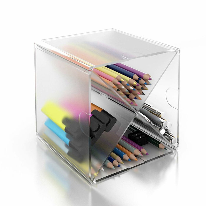 Archivo 2000 Archicubo Organizador con Divisor en Aspa 4 Compartimentos Cristal Transparente Archivo 2000 Archicubo Organizador con Divisor en Aspa 4 Compartimentos Cristal Transparente