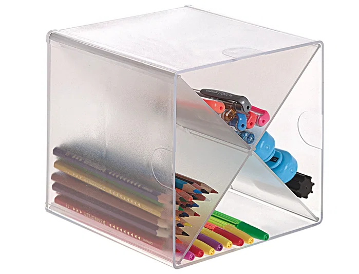 Archivo 2000 Archicubo Organizador con Divisor en Aspa 4 Compartimentos Cristal Transparente Archivo 2000 Archicubo Organizador con Divisor en Aspa 4 Compartimentos Cristal Transparente
