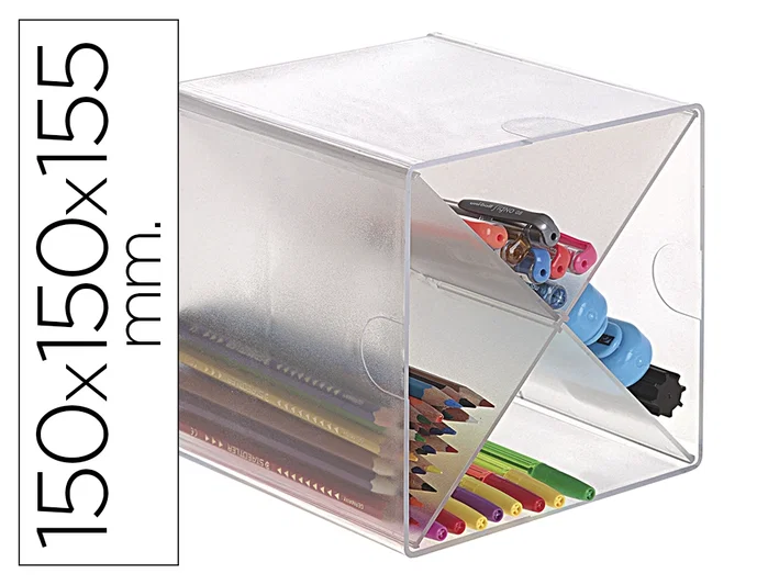 Archivo 2000 Archicubo Organizador con Divisor en Aspa 4 Compartimentos Cristal Transparente Archivo 2000 Archicubo Organizador con Divisor en Aspa 4 Compartimentos Cristal Transparente