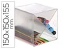 Archivo 2000 Archicubo Organizador con Divisor en Aspa 4 Compartimentos Cristal Transparente