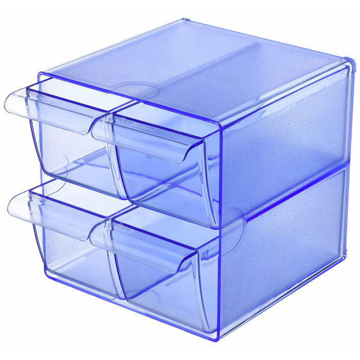 Archivo 2000 Archicubo Organizador Modular de 4 Cajones Azul Transparente